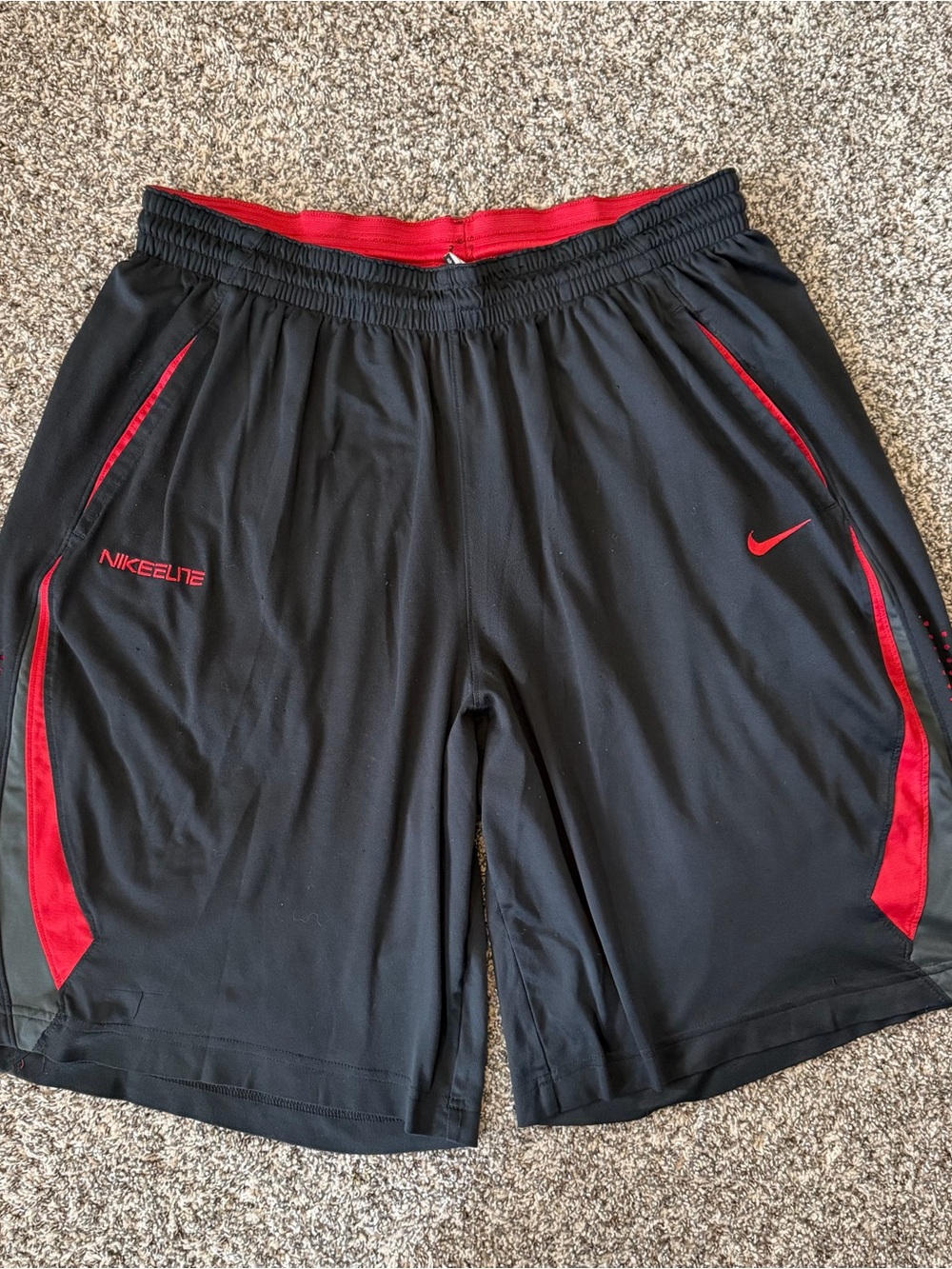 Nike Elite Dri-FIT Basketball Shorts Men’s XXL Black Red Athletic Gym Workout